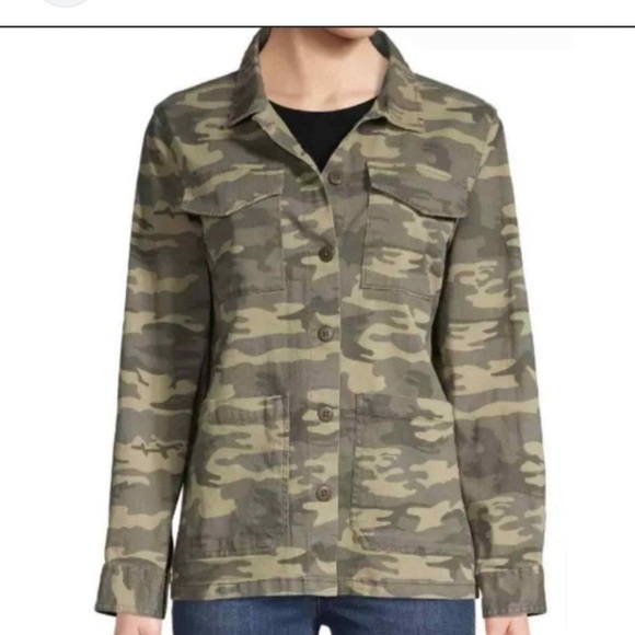 Sanctuary Jackets & Blazers - SANCTUARY GREEN CAMO BUTTON JACKET (a406)